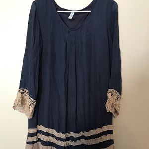Women’s Paisley Grace Navy Tan Dress Size Medium